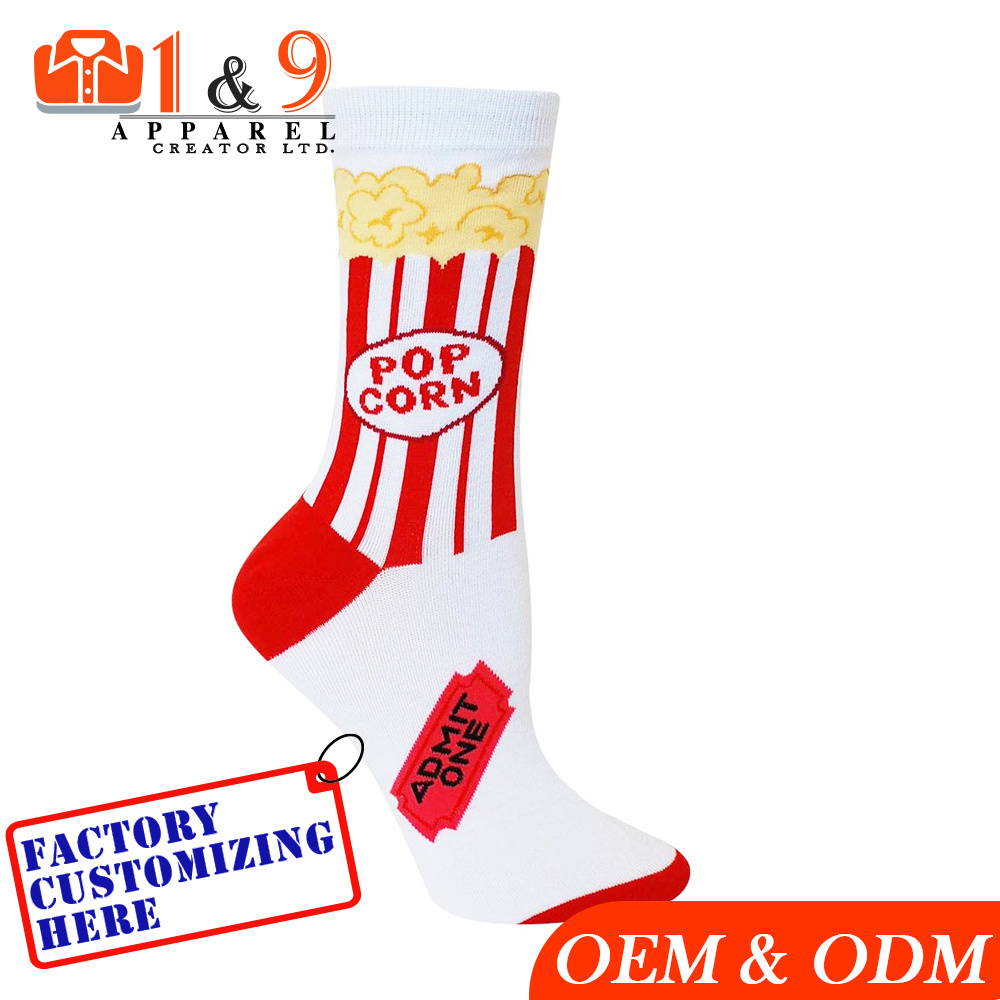 Cartoon tube socks top quality custom cotton printed socks men