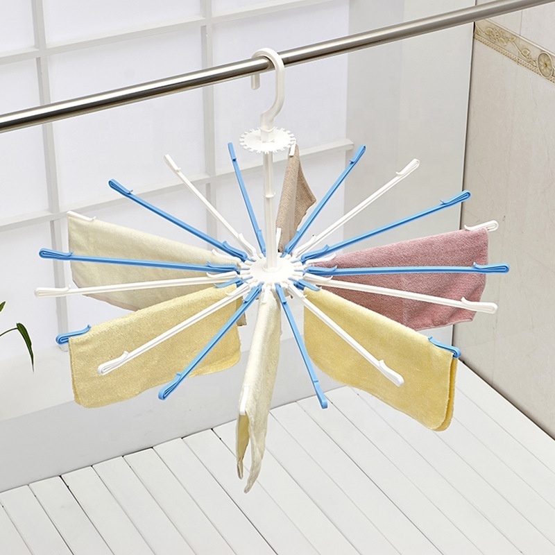 Umbrella Shaped Towel Hanger Plastic Rotate Drying Rack For Underwear Sock Cloth hanger