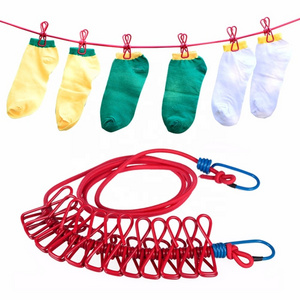 Hotselling 185cm Portable Multifunctional Drying Rack Clips Cloth Hangers Steel Clothes Line Pegs Travel Clothespins