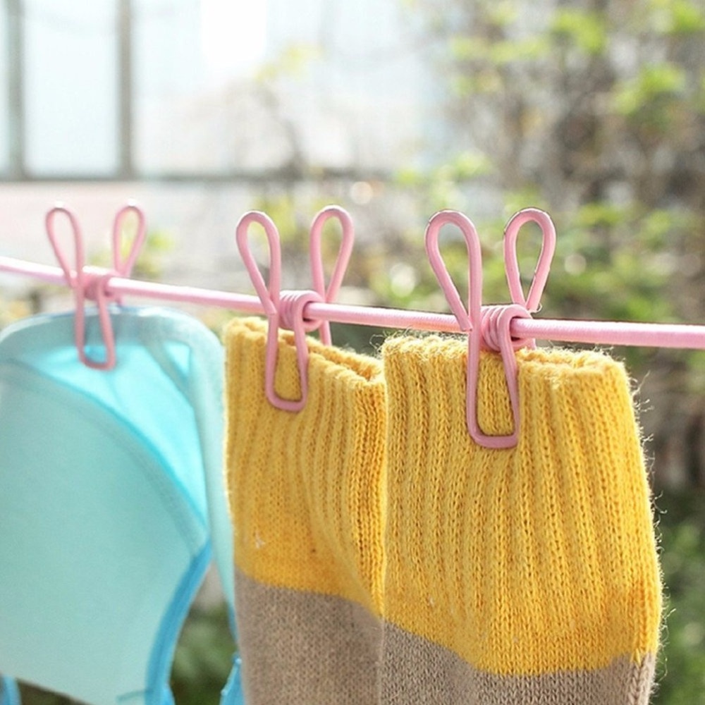 Hotselling 185cm Portable Multifunctional Drying Rack Clips Cloth Hangers Steel Clothes Line Pegs Travel Clothespins