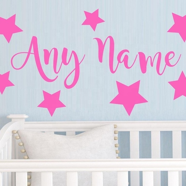 Personalized Stars Any Name Vinyl Wall Sticker Art Decal Kids Bedroom Wall stickers for kids room Living room Vinyl Mural