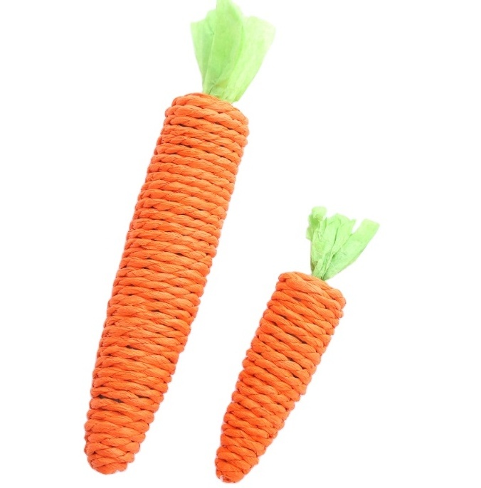 1 Pc Carrot Shaped Paper Ropes Weave Pet Toy Chew Cat Toy Safe Toy For Kitten Molar Biting Playing Product Interactive Accessory