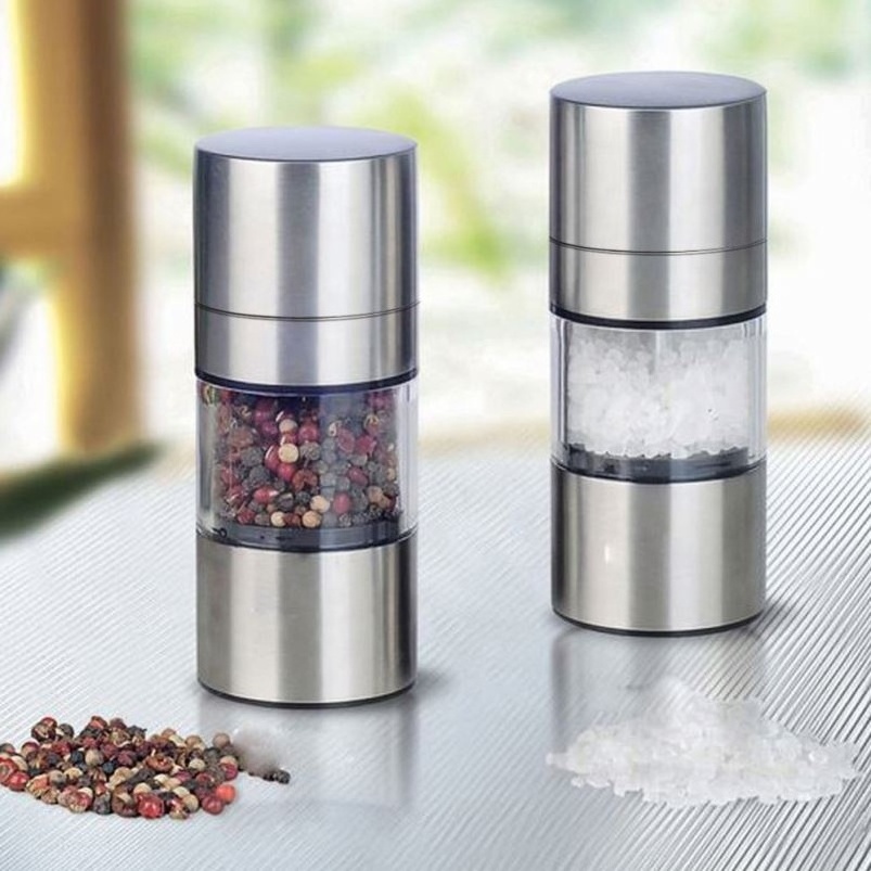 Stainless Steel Manual Salt Pepper Mill Grinder Seasoning Muller Cooking Tools Kitchen Accessories Pepper Grinder