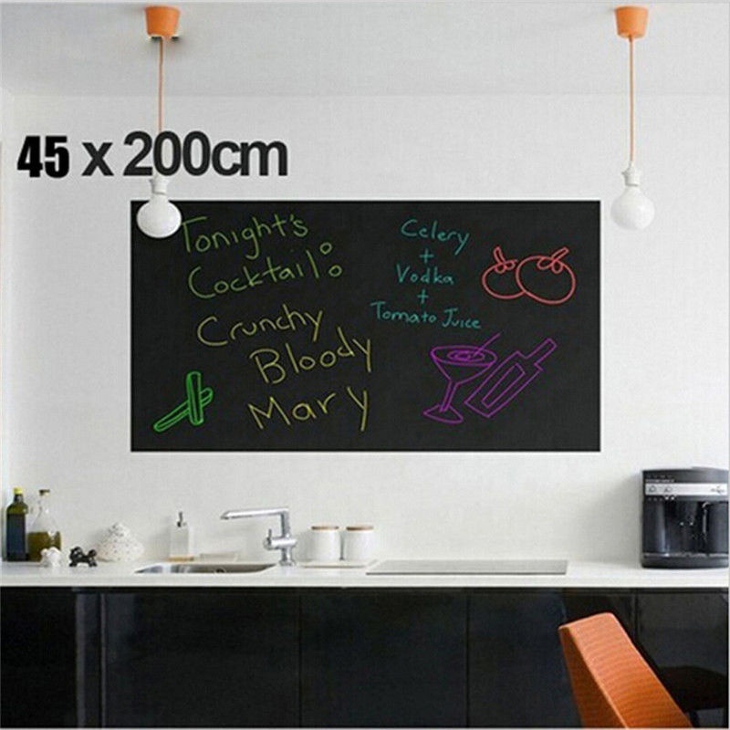 45x200cm Removable Vinyl Blackboard Stickers Chalkboard Wall Sticker Chalk Board Wall Paper Art Mural Decals For Kids Room Decor