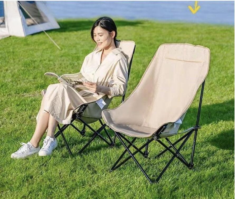 Upgraded high back moon Outdoor camping portable beach Fishing chair Camping stall sketching folding chair