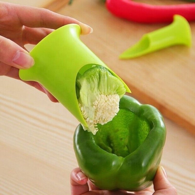 2Pcs/Set Creative Pepper Corer Slicer Seeded Remover Device Tomato Coring Fruit Vegetable Cutter Gadgets Cooking Tools