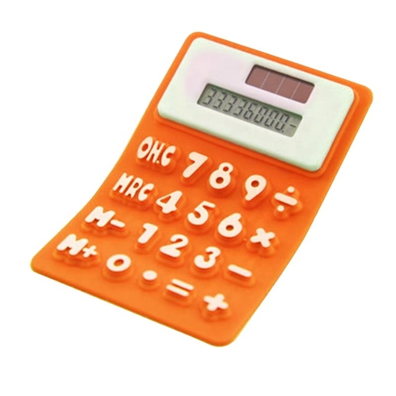 Calculator Solar Soft Silicone Portable Mini Ultra Thin Kid Students School