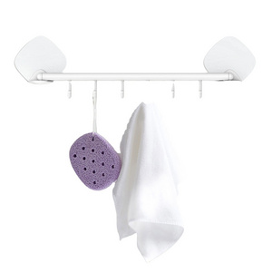 Adjustable Hook Rack Double Suction Cup Towel Rack Hanging Shelves Hook Holders Lock Type Sucker Hook Bathroom Kitchen Tool 1 Pc