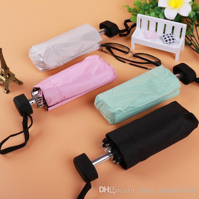 Portable Men's Umbrella Mini Pocket Umbrellas Prevent UV Rainproof Folding ladies small three fold umbrella