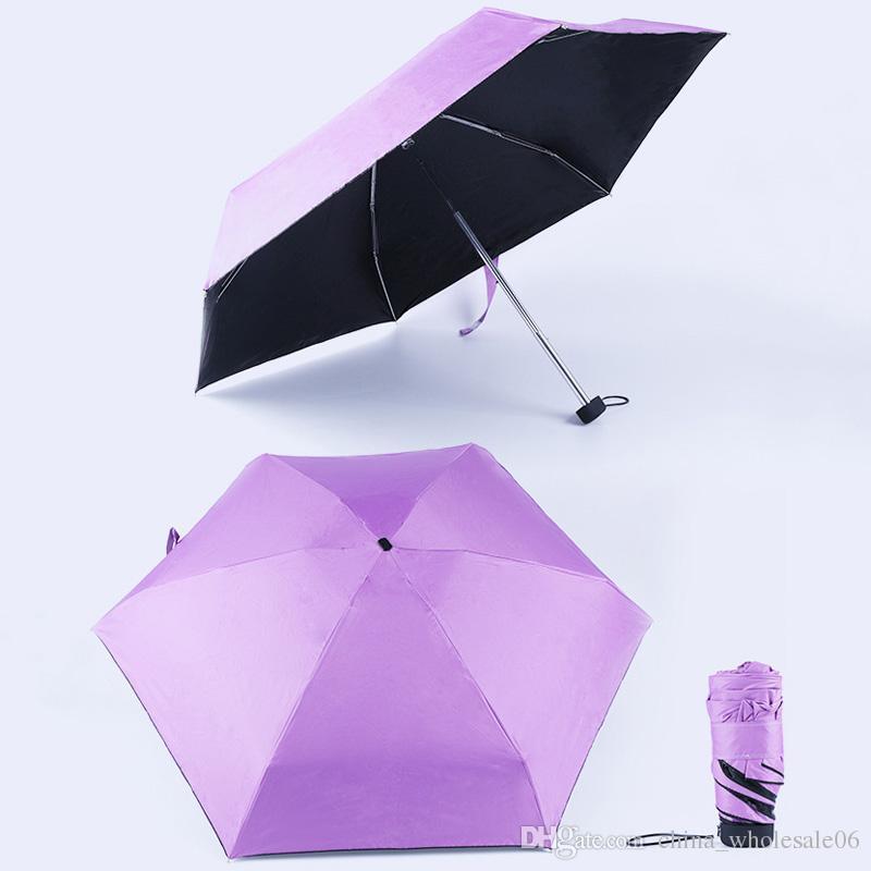 Portable Men's Umbrella Mini Pocket Umbrellas Prevent UV Rainproof Folding ladies small three fold umbrella