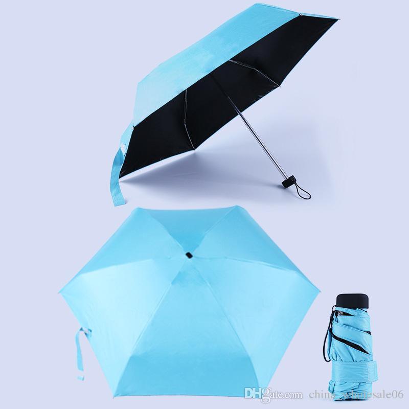 Portable Men's Umbrella Mini Pocket Umbrellas Prevent UV Rainproof Folding ladies small three fold umbrella