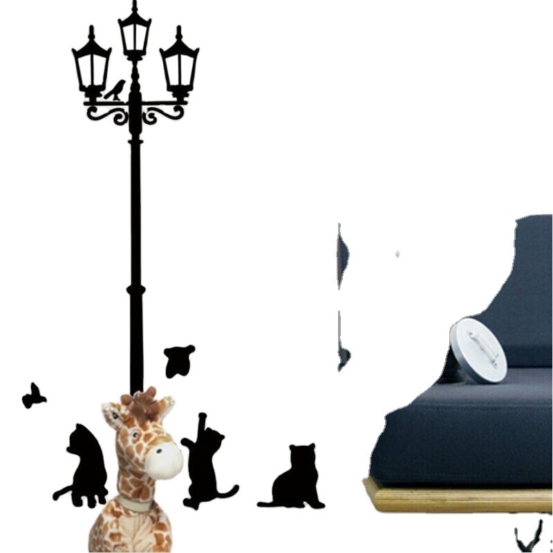 Popular Ancient Lamp Cats and Birds Wall Sticker Wall Mural Home Decor Room Kids Decals Wallpaper