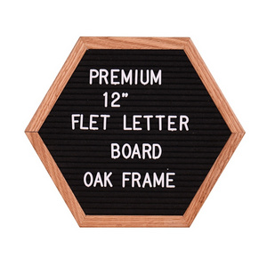 Felt Letter Board Hexagon With Black Toys For Boys Home Office Decoration Sign Message Felt Board Sign Oak Frame And Retro