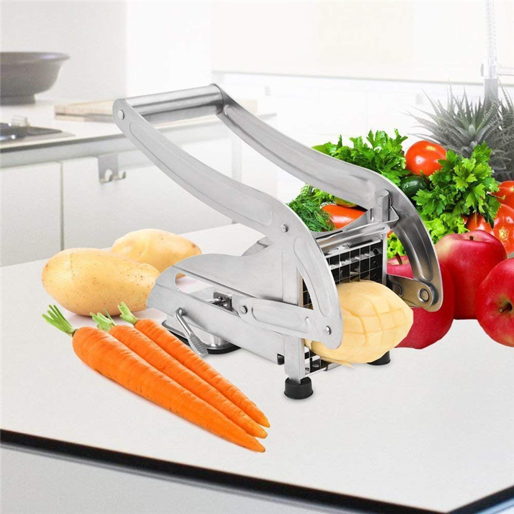 2019 Wholesale French Fry Cutter with 2 Blades Stainless Steel Potato Slicer Cutter Chopper Potato Chipper For Cucumber Carrot F