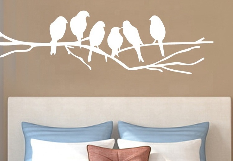 New Black Birds on the Tree Branch Wall Sticker for Living Room Wall Decals for Art Stickers Home Decoration Murals Removable AN