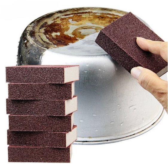 Magic Sponge Eraser Descaling Emery Cleaning Brush Silicon Carbide Descaling Cleaning Brush Stove Top Pot Kitchen Tools