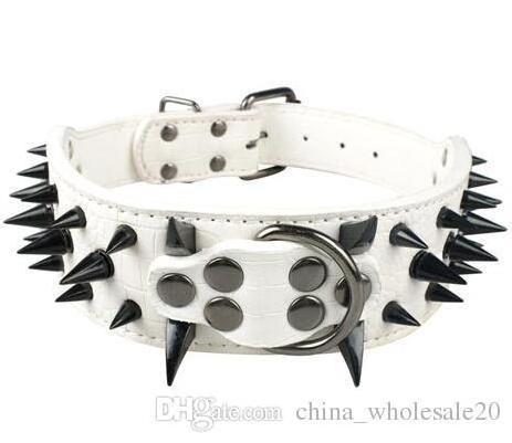 2inch Wide Cool Sharp Spiked Studded Leather Dog Collars