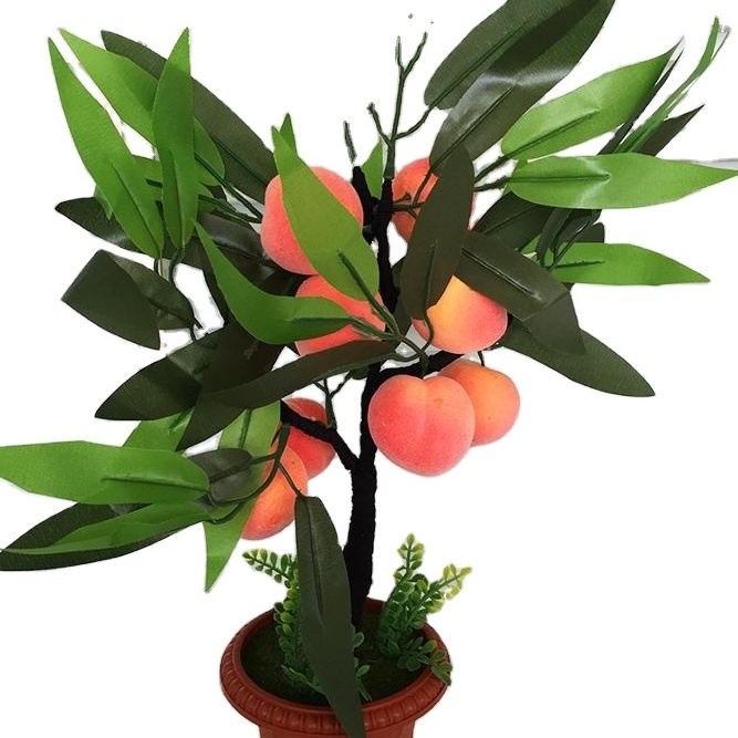 Home Decor Fruit Orange Apple Lemon Tree Emulate Bonsai Simulation Decorative Artificial Flowers  Green Pot Plants Ornaments