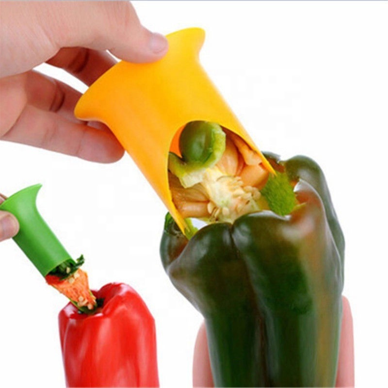 2Pcs/Set Creative Pepper Corer Slicer Seeded Remover Device Tomato Coring Fruit Vegetable Cutter Gadgets Cooking Tools