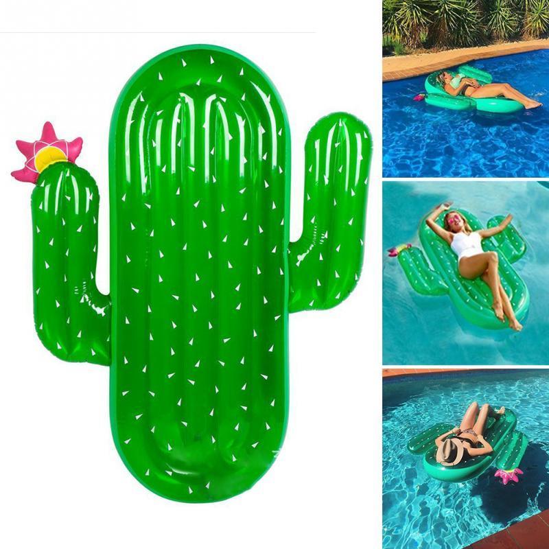 Men Adults Giant Pool Float Inflatable Cactus Floating Mattress Lounger Water Sport Buoy Beach Toys Fun Raft Lifebuoy