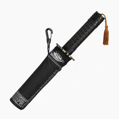 Man Automatic Folding Umbrella Rain Japanese Samurai Sword Knife Umbrella Windproof Creative Female Male Large Parasol