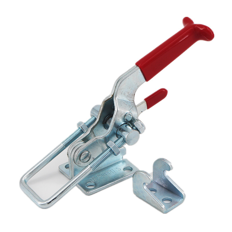 880kgs Holding Capacity Toggle Clamps 40341S Antislip Red Horizontal Clamp Quick Release Hand Tool With Self Lock Device