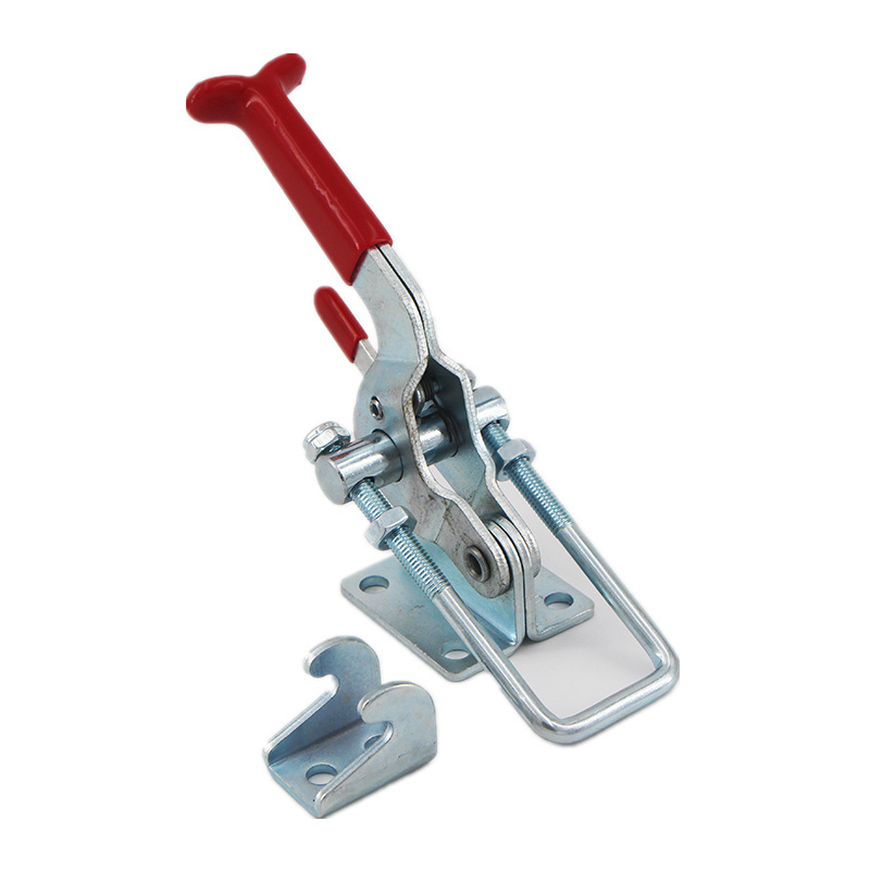 880kgs Holding Capacity Toggle Clamps 40341S Antislip Red Horizontal Clamp Quick Release Hand Tool With Self Lock Device