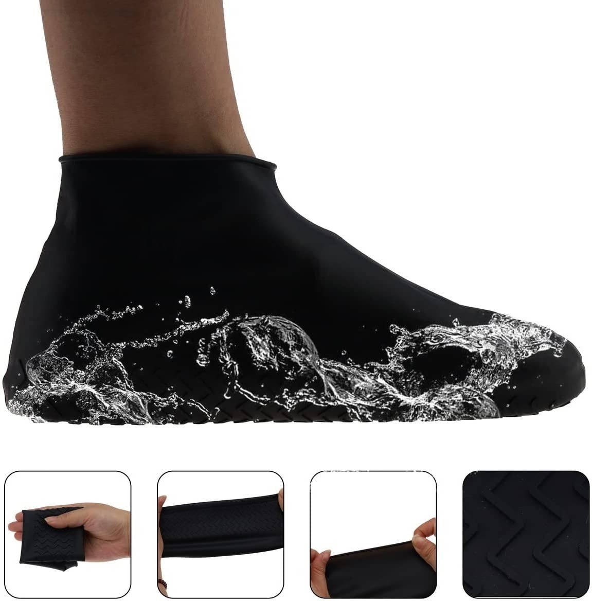 2023 QZK new factory sales adjustable silicone cover shoes rain boots protectors silicone rubber rain shoes covers for women men