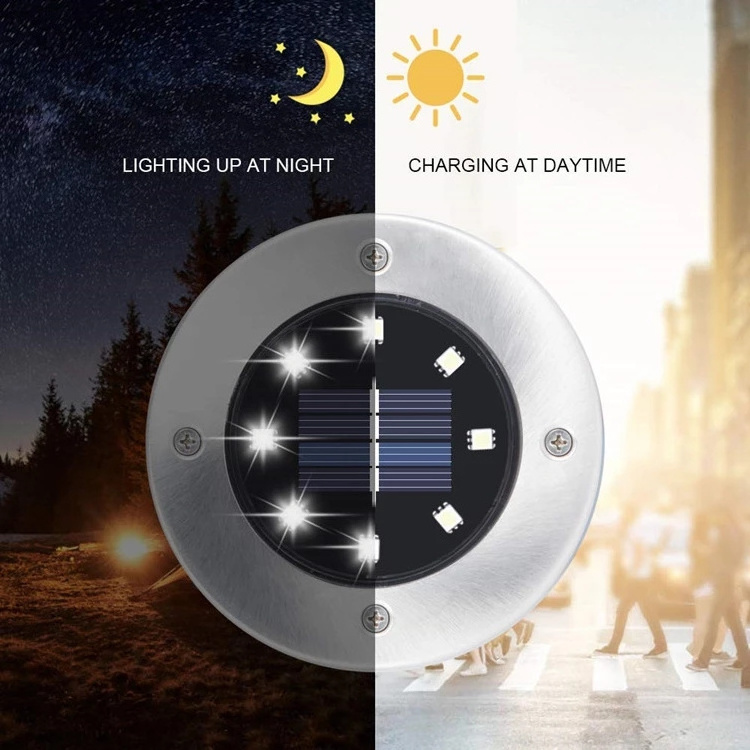 Solar Ground Light LED Solar Disc Waterproof Landscape Lighting Outdoor Garden Ground Light for lawn terrace walkway