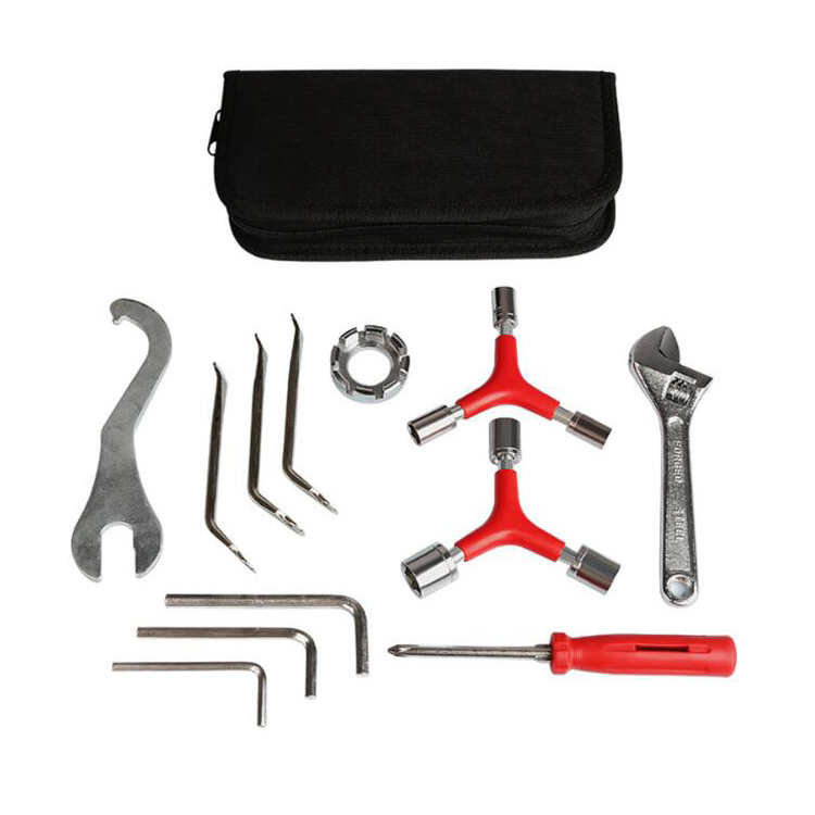 Nylon carry packing bag with mountain road bike repair tools kit wrench Screwdriver tire changing lever