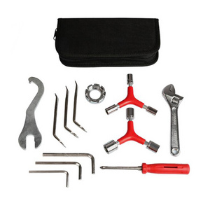 Nylon carry packing bag with mountain road bike repair tools kit wrench Screwdriver tire changing lever