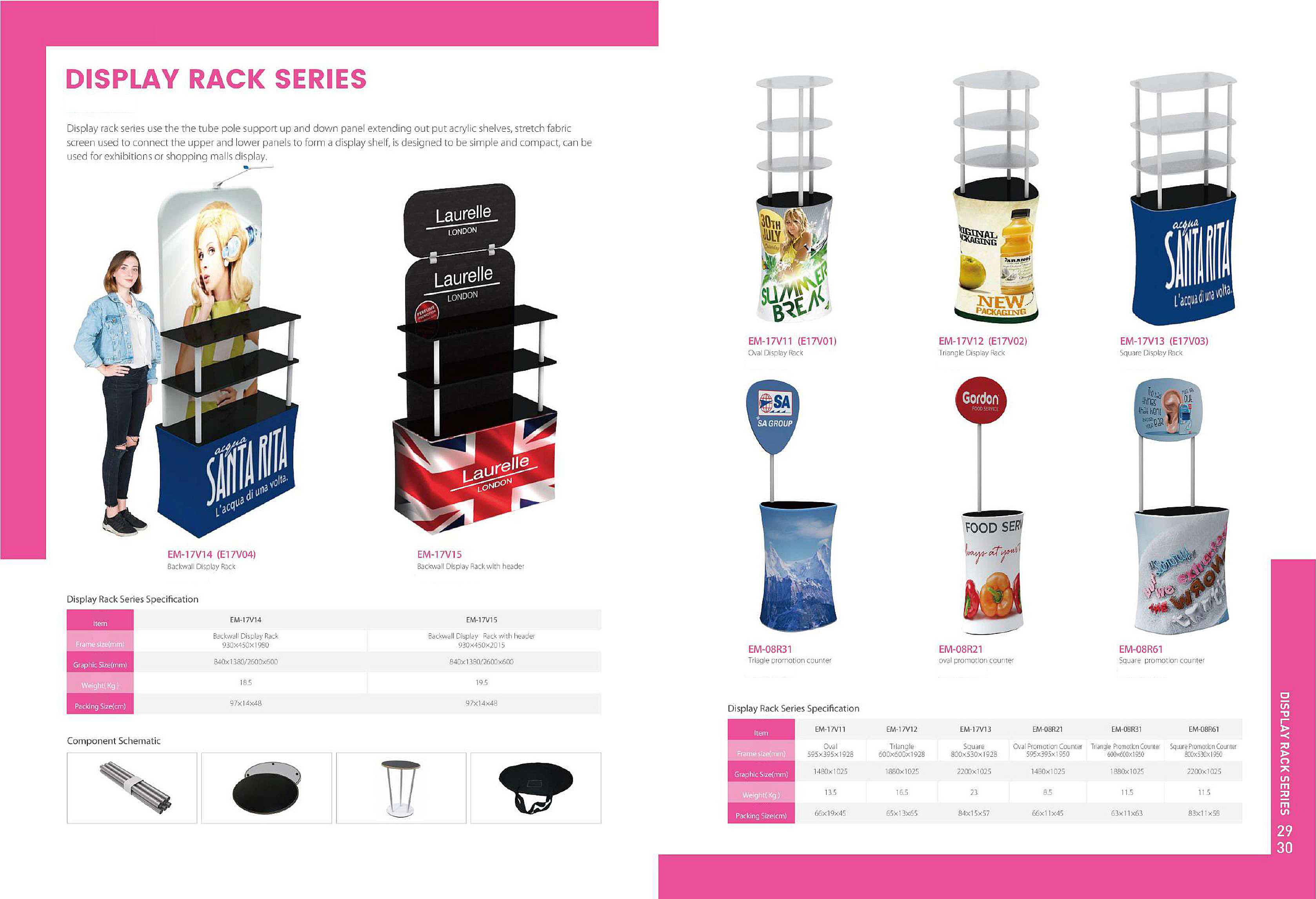 Supermarket Display Racks 2 Tiers Rack and Backdrop Tension Fabric Square Counter Backwall Exhibition Display Stand Rack