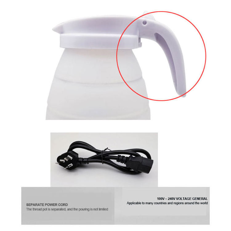 Mini Folding Kettle 600ml Silicone Hot Water Shell Intelligent Power-off Protection Travel Home Used Electric Kettle