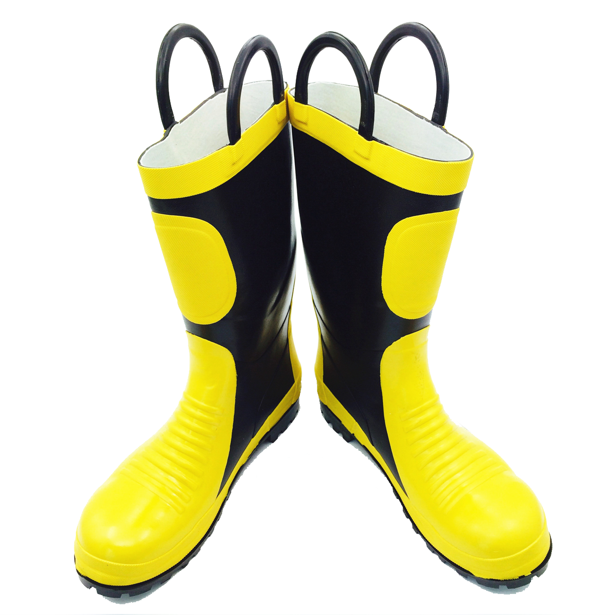 CE FireFighting Equipment for fireman using steel toe Vulcanized Rubber Firefighter Boots