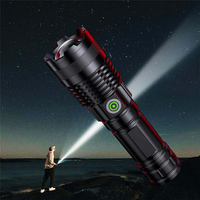 Wholesale XHP50 30W LED Power Display Flashlights Camping Waterproof Portable 1000 Lumens Torch Light