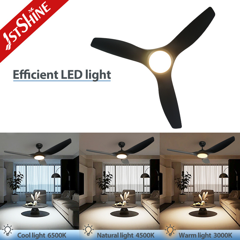 1stshine led ceiling fan DCF-FS52920 dc silent motor 5 speeds remote control black modern ceiling fan