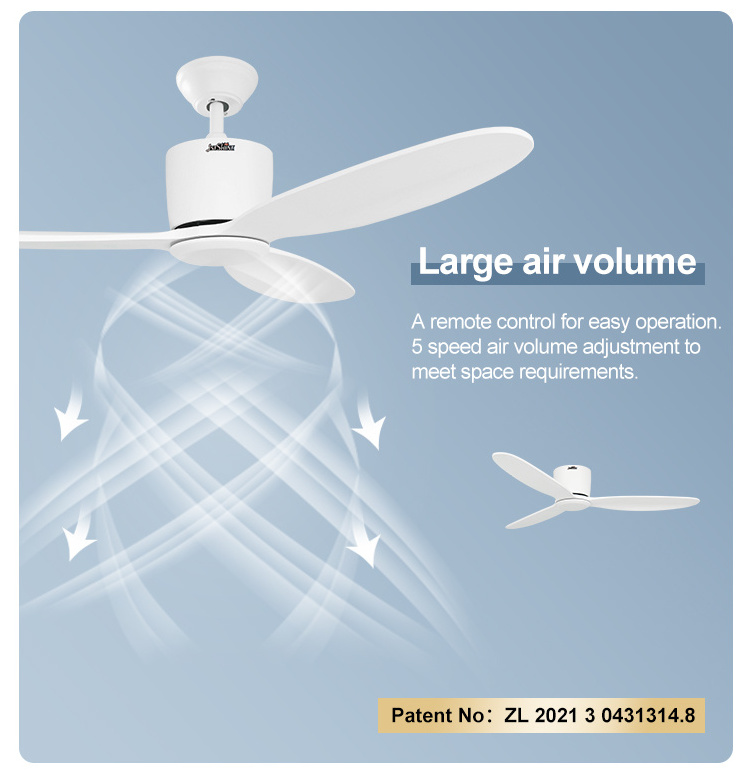 1stshine ceiling fan motor DC 6 Velocidades Mando a Distancia 3 Aspas de Madera Ventilador de Techo con Luz