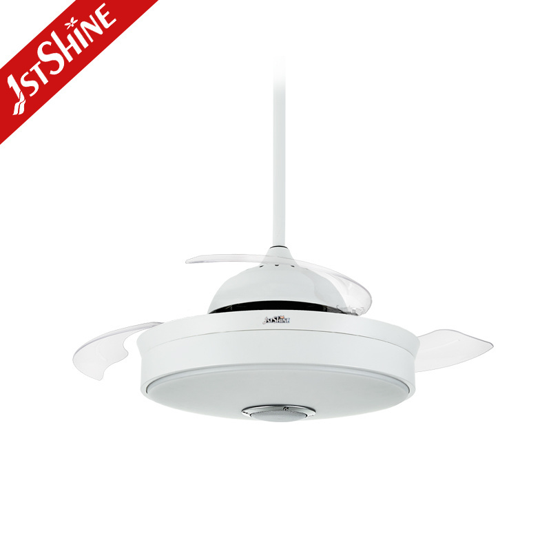 1stshine ceiling fan light 42 inch dc motor wifi control indoor white led ceiling fan with hidden blade