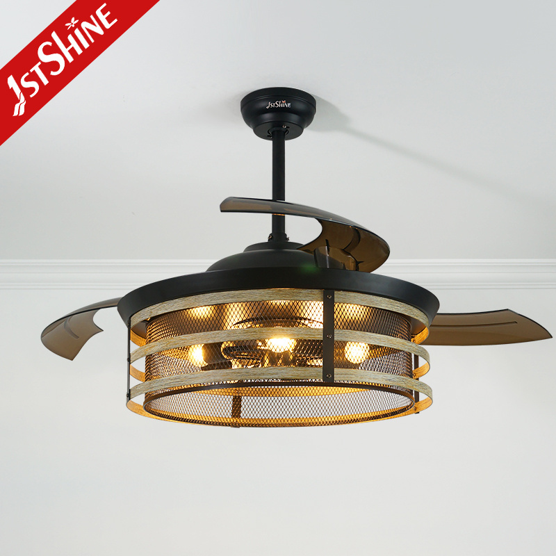 1stshine invisible ceiling fan farmhouse style 52 inches dc motor indoor ceiling fan with light