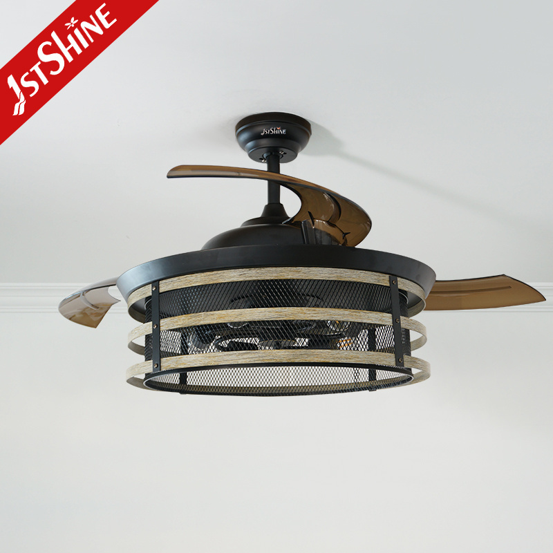 1stshine invisible ceiling fan farmhouse style 52 inches dc motor indoor ceiling fan with light