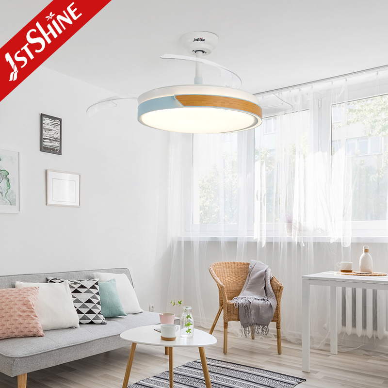 1stshine fandelier Modern and simple living room decoration fan lamp bedroom LED light retractable ceiling fan with light