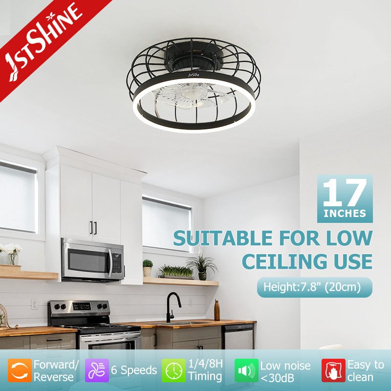 1stshine ceiling fan farmhouse cage flush mount iron fandelier ceiling fan with light