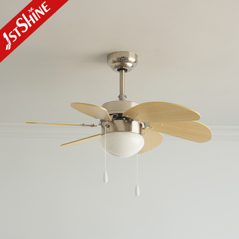 1stshine 30 42 inch traditional pull chain small ac motor 6 mdf blade lower noise kids ceiling fan with led light