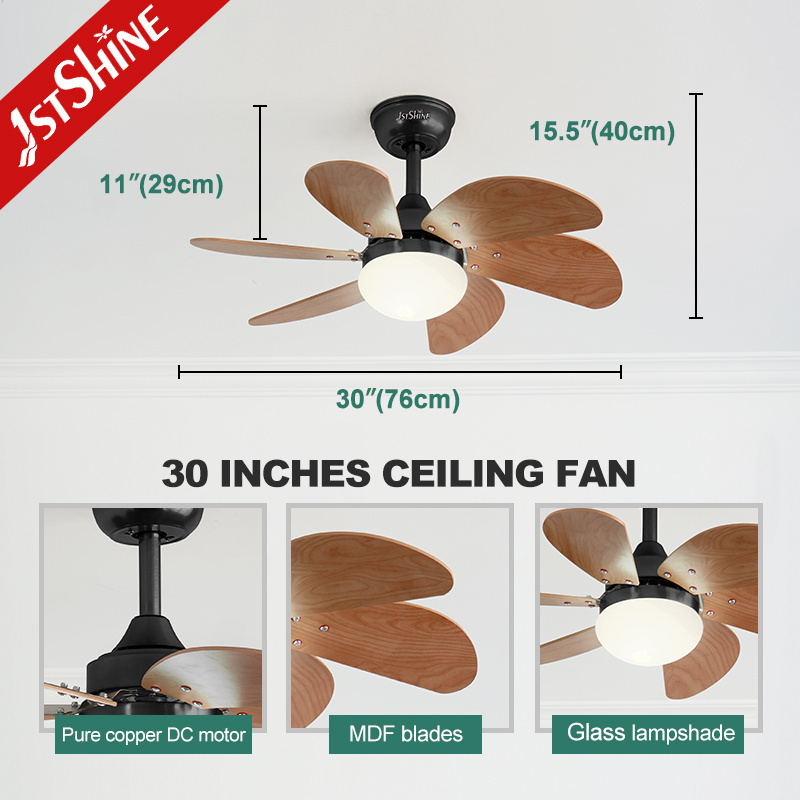 1stshine 30 office minii fan light ac/dc motor ventilador de techo kids' ceiling fan light fixtures