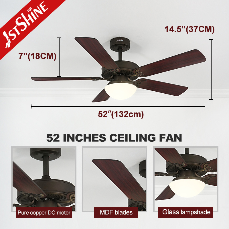 1stshine 52 inch ceil fan smart app control kitchen ceiling fandelier modern led ceiling fan light kit