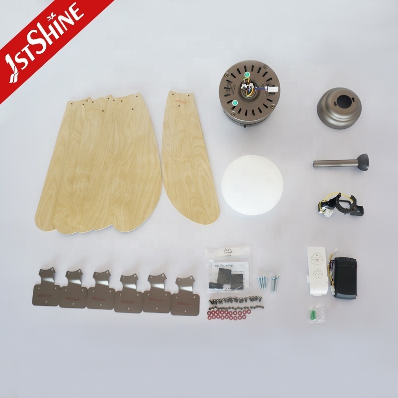 1stshine ceiling fan LED or light kit six blades MDF ceiling fan with light