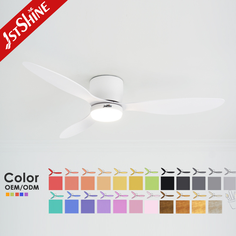 1stshine ceiling fan with light white abs blade low ceiling flush mount ceiling fan with remote control