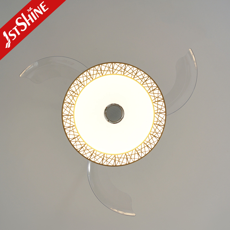 1stshine led ceiling fan New Arrival 230v 42 inch retractable chandelier Ceiling Fan With Speaker