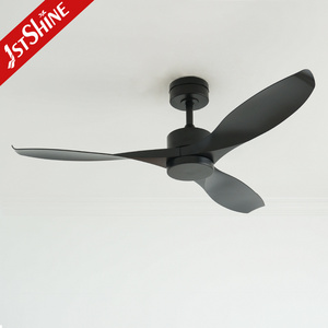 1stshine outdoor waterproof ceiling fan with light modern black fan 3 plastic blades outdoor ceiling fan