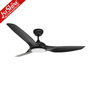 1stshine 52 inch white black  led ceiling fan 3 abs blades smart dc modern ceiling fan with light